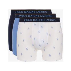 Polo Ralph Lauren 3-pack Bokserki Niebieski Biały. Niebieskie bokserki męskie Polo Ralph Lauren, bez wzorów, z elastanu. Za 223,95 zł.