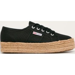 Superga - Espadryle. Czarne espadryle damskie Superga, bez wzorów, z gumy, bez obcasa, na obcasie. W wyprzedaży za 249,90 zł.