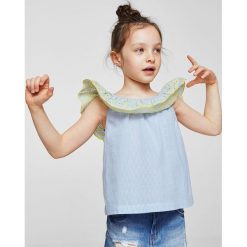 Mango Kids - Top dziecięcy Swis 110-164 cm. Szare topy damskie marki Mango Kids, z aplikacjami, z bawełny, z dekoltem w łódkę. W wyprzedaży za 49,90 zł.
