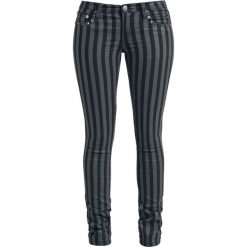 Rurki damskie: Rock Rebel by EMP Stripes (Slim Fit) Spodnie damskie czarny/szary