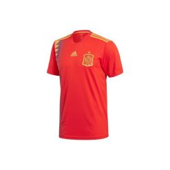 Koszulka do piłki nożnej krótki rękaw Hiszpania. Czerwone topy sportowe damskie marki Adidas, m, z poliesteru. Za 279,99 zł.