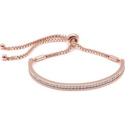 Bransoletki damskie: Bransoletka w kolorze różowego złota z kryształkami Swarovski