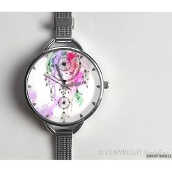 Zegarek z dużą tarczką Dreamcatcher III-0872WS. Szare zegarki damskie marki Pakamera, srebrne. Za 120,00 zł.