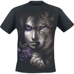 T-shirty męskie z nadrukiem: Spiral Wolf Soul T-Shirt czarny