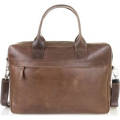 Skórzana torba męska na laptopa BRODRENE R03 jasnobrązowa - j. brązowy. Pomarańczowe torby męskie skórzane Brødrene. Za 449,99 zł.