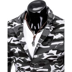 MARYNARKA MĘSKA CASUAL M90 - MORO. Czarne marynarki męskie casual marki Ombre Clothing, s, moro, z poliesteru. Za 89,00 zł.