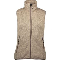 Kamizelka polarowa w kolorze ciemnobeżowym. Brązowe bluzy damskie CMP Women, s, bez wzorów, z dzianiny, bez kaptura. W wyprzedaży za 107,95 zł.