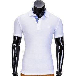 KOSZULKA MĘSKA POLO BEZ NADRUKU S837 - BIAŁA. Szare koszulki polo marki Lacoste, z gumy, na sznurówki, thinsulate. Za 39,00 zł.