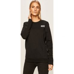Diesel - Bluza. Czarne bluzy damskie Diesel, s, z aplikacjami, z bawełny, bez rękawów, bez kaptura. W wyprzedaży za 299,90 zł.