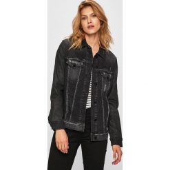 Guess Jeans - Kurtka. Szare kurtki damskie Guess Jeans, s, z aplikacjami, z elastanu, krótkie. W wyprzedaży za 399,90 zł.