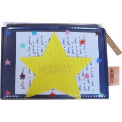 Portfele damskie: Portfel „Pompom Tutti Star” z kolorowym wzorem – 15 x 11 cm