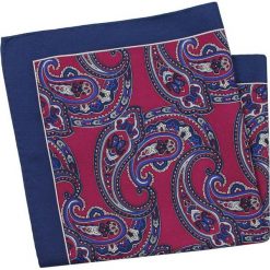 Granatowo-Bordowa Oryginalna Poszetka Męska -CHATTIER- Wzór Paisley, Łezki, Nerki POSZCH0368. Czerwone poszetki męskie Chattier, bez wzorów, z materiału, eleganckie. Za 27,00 zł.