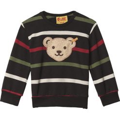 Bluza w kolorze czarno-czerwono-zielonym. Pomarańczowe bluzy niemowlęce Steiff, w paski, bez rękawów, bez kaptura. W wyprzedaży za 58,95 zł.
