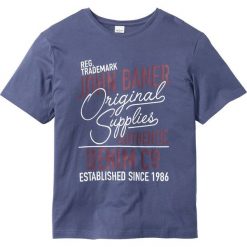 T-shirt bonprix indygo. Niebieskie koszulki męskie bonprix, s, z nadrukiem, bez kołnierzyka, bez rękawów. Za 34,99 zł.