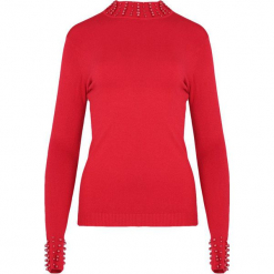 Czerwony Sweter Rashness. Czerwone bez kategorii marki Born2be, na zimę, s. Za 49,99 zł.