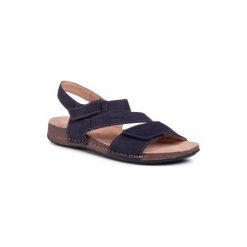 GO SOFT WI21-CORSA-04 Granatowy. Niebieskie sandały damskie GO SOFT, bez wzorów, ze skóry, bez obcasa, bez zapięcia. Za 99,99 zł.