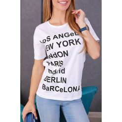 T-shirt damski BRENTAMA WHITE. Białe bluzki damskie IVET, bez wzorów, bez kołnierzyka. W wyprzedaży za 19,00 zł.