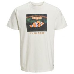 Jack&Jones T-shirt męski Messenger Tee Ss Crew Neck Cloud Dancer Slim-Fish Print (rozmiar S). Koszulki męskie Jack&Jones, s, z nadrukiem, bez kołnierzyka. W wyprzedaży za 61,00 zł.