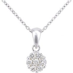 Złoty naszyjnik z diamentową zawieszką - dł. 46 cm. Szare naszyjniki damskie REVONI, z diamentem, złote. W wyprzedaży za 739,95 zł.