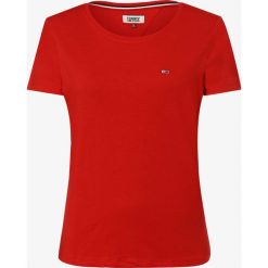 Tommy Jeans - T-shirt damski, czerwony. Czerwone t-shirty damskie Tommy Jeans, s, bez wzorów, z jeansu, bez kołnierzyka. Za 139,95 zł.