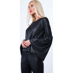 Bluzka z rozkloszowanymi rękawami srebrna MP16151. Szare bluzki damskie marki Fasardi, s, bez wzorów, bez kołnierzyka, bez rękawów. Za 49,00 zł.