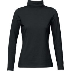 Shirt ze stretchem i golfem, długi rękaw bonprix czarny. Czarne koszulki damskie bonprix, bez wzorów, z golfem. Za 44,99 zł.