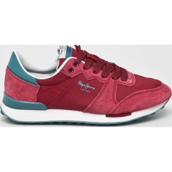 Pepe Jeans - Buty. Czerwone buty sportowe męskie Pepe Jeans, z jeansu. W wyprzedaży za 279,90 zł.