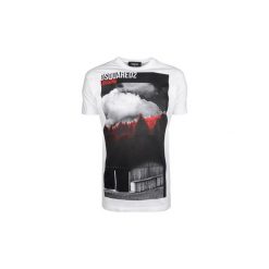 T-shirty z krótkim rękawem Dsquared S71GD0557. Białe t-shirty męskie Dsquared, s, bez wzorów, bez kołnierzyka, krótkie. Za 499,00 zł.