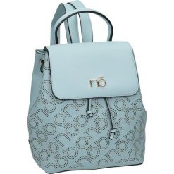 Plecak damski z eko skóry monogram NOBO niebieski - niebieski. Niebieskie plecaki damskie Nobo, z aplikacjami, ze skóry ekologicznej. Za 159,99 zł.