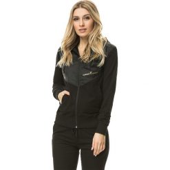 Cardio Bunny - Bluza Energy. Czarne bluzy damskie Cardio Bunny, s, z nadrukiem, z elastanu, bez rękawów, z kapturem. Za 129,90 zł.