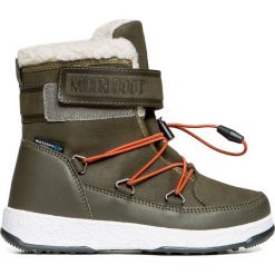 Buty MOON BOOT JR BOY BOOT WP Brązowy|Zielony. Brązowe buty chłopięce sportowe marki Moon Boot, z nylonu, z paskami. Za 273,00 zł.
