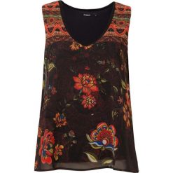 Desigual Top damski Blus Olaf L czarny. Czarne bluzki damskie Desigual, l, bez wzorów, bez kołnierzyka. W wyprzedaży za 175,00 zł.