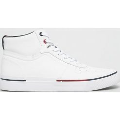 Tommy Hilfiger - Buty Core Corporate High Vulc Sneaker. Białe sneakersy męskie TOMMY HILFIGER, z okrągłym noskiem, na sznurówki. W wyprzedaży za 379,90 zł.