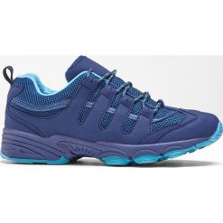 Buty trekkingowe bonprix ciemnoniebiesko-turkusowy. Niebieskie buty sportowe damskie bonprix, bez wzorów, z materiału, sportowe. Za 99,99 zł.