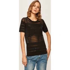Trussardi Jeans - T-shirt. Białe bluzki damskie Trussardi Jeans, s, bez wzorów, z bawełny, z okrągłym kołnierzem. Za 429,90 zł.