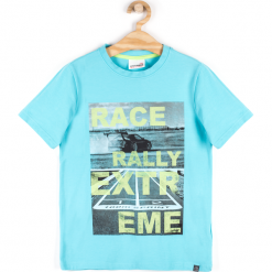 Koszulka. Niebieskie t-shirty chłopięce marki KEEP MOVING, z aplikacjami, z elastanu, z długim rękawem. Za 29,90 zł.