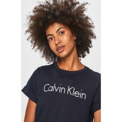 Calvin Klein Underwear - Top. Niebieskie bluzki damskie Calvin Klein Underwear, s, z nadrukiem, z bawełny, z okrągłym kołnierzem. W wyprzedaży za 129,90 zł.