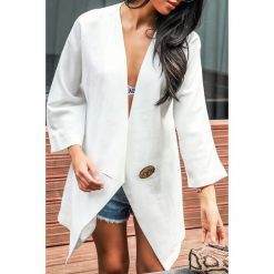 Kardigan GOLDA WHITE. Białe kamizelki damskie Kardigan GOLDA WHITE, s, bez wzorów, bez kaptura. W wyprzedaży za 89,00 zł.