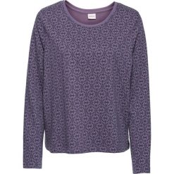 Bluzy damskie: Bluza dresowa, długi rękaw bonprix matowy lila – nocny niebieski