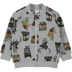Bluza "Samsoni" w kolorze szarym. Szare bluzy chłopięce rozpinane marki Name it Mini & Kids, z bawełny. W wyprzedaży za 42,95 zł.