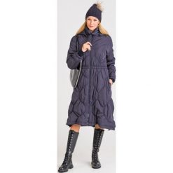 PŁASZCZ PIKOWANY EMPORIO ARMANI. Niebieskie kurtki damskie z materiału. Za 1055,40 zł.