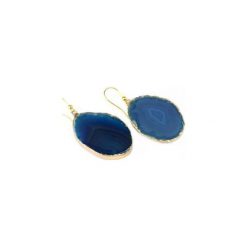 Earrings Plastry Agatu Niebieskie złoto. Niebieskie kolczyki damskie Brazi druse jewelry, złote. Za 200,00 zł.
