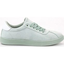 Ideal Shoes zielone Miętowe Sznurowane Obuwie. Zielone buty sportowe damskie Ideal Shoes, bez wzorów, z zamszu, sportowe. Za 64,90 zł.