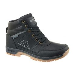 Kappa Bright Mid Light 242075-1111 41 Czarne. Czarne buty sportowe męskie Kappa, na zimę, ze skóry, bez zapięcia. W wyprzedaży za 129,99 zł.