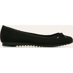 Tommy Jeans - Baleriny. Czarne baleriny damskie Tommy Jeans, bez wzorów, z jeansu, bez obcasa, na obcasie. Za 299,90 zł.