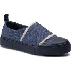 Trampki WEEKEND MAXMARA - Epopea 576101926 Navy 003. Niebieskie półbuty damskie Weekend Max Mara, na co dzień, z aplikacjami, ze skóry, bez obcasa, na płaskiej podeszwie, bez zapięcia. W wyprzedaży za 539,00 zł.