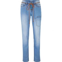 Dżinsy bojówki STRAIGHT bonprix jasnoniebieski. Niebieskie jeansy damskie bonprix. Za 109,99 zł.