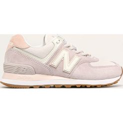 New Balance - Buty WL574SAX. Fioletowe buty sportowe damskie New Balance, bez wzorów, ze skóry, sportowe. W wyprzedaży za 299,90 zł.
