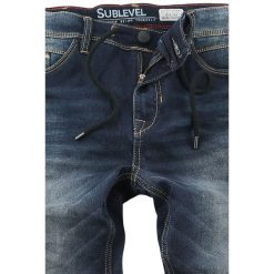 Sublevel 5-Pocket Sweat Denim Optik Hose Jeansy ciemnoniebieski. Niebieskie spodnie męskie Sublevel, na co dzień, s, z aplikacjami, z jeansu, długie. Za 164,90 zł.