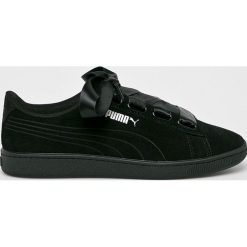 Puma - Buty Vikky v2 Ribbon. Czarne buty sportowe damskie Puma, bez wzorów, ze skóry, sportowe. W wyprzedaży za 219,90 zł.